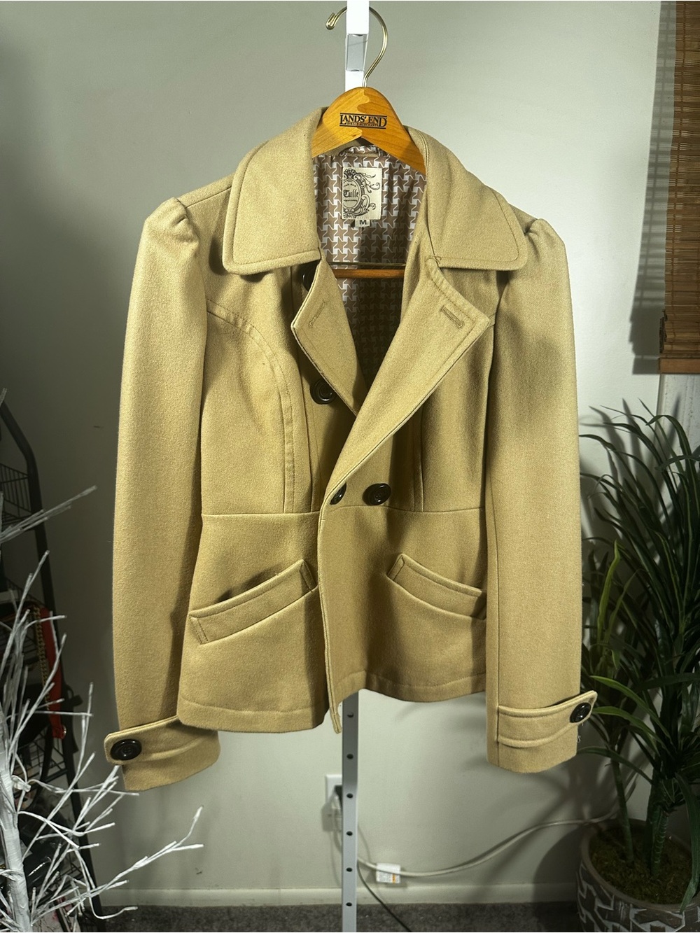 54. Tulle Camel Tan Peacoat Jacket
